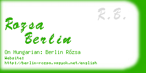 rozsa berlin business card